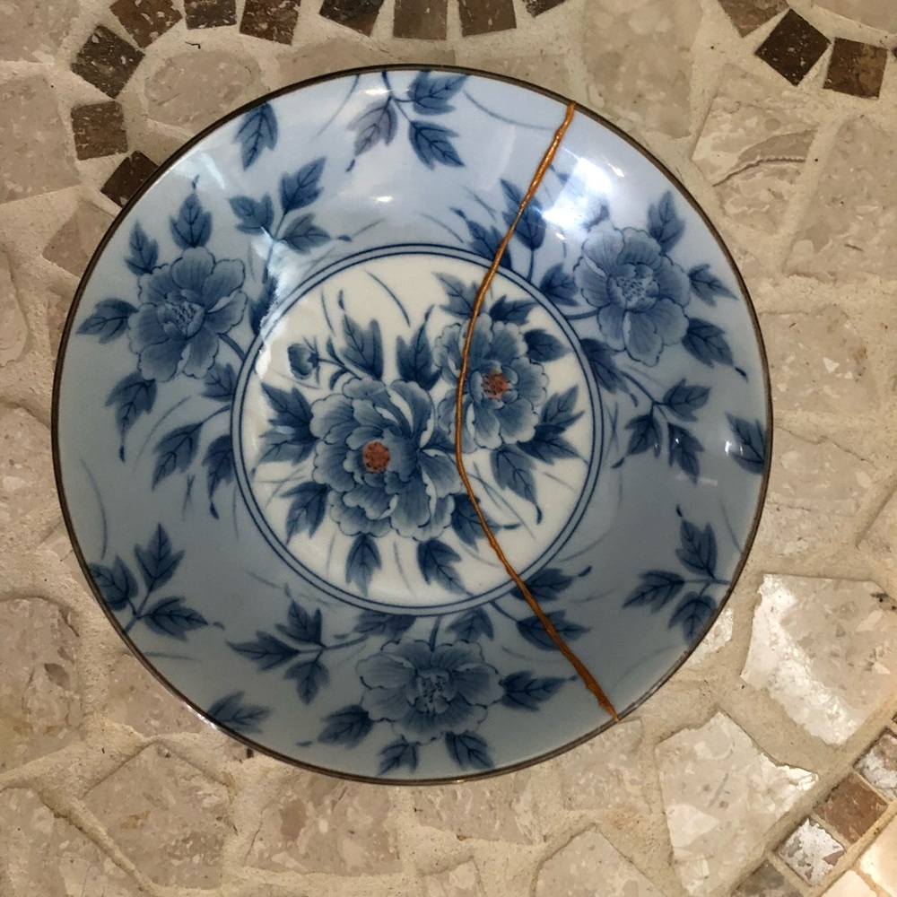 🌸 Kintsugi Bowl – Gold Crack Art | Longquan Celadon | Personal Growth Gift 🌸